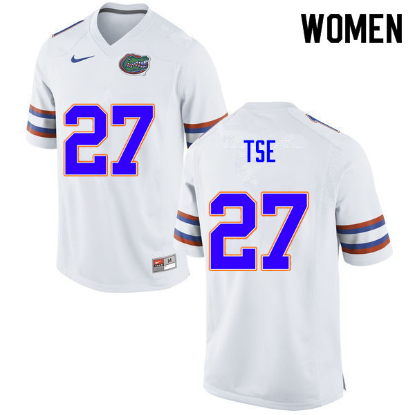 Women #27 Joshua Tse Florida Gators College Football Jerseys Sale-White